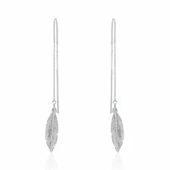 Histoire D'Or Boucles D'oreilles Pendantes Euriell Argent Blanc