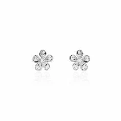 Histoire D'Or Boucles D'oreilles Puces Locmae Argent Blanc