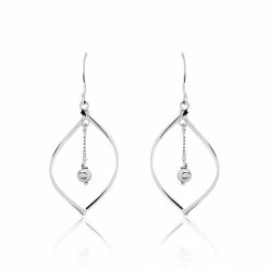 Histoire D'Or Boucles D'oreilles Pendantes Melaine Argent Blanc