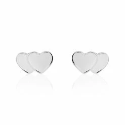 Histoire D'Or Boucles D'oreilles Puces Collinette Argent Blanc