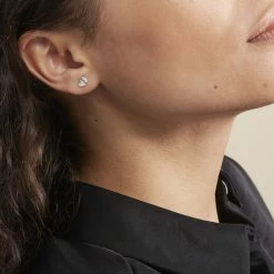 Histoire D'Or Boucles D'oreilles Puces Collinette Argent Blanc -Colliers Fantaisie Soldes FAOFBW00MV model0