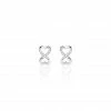 Histoire D'Or Boucles D'oreilles Puces Cony Argent Blanc
