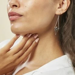 Histoire D'Or Boucles D'oreilles Pendantes Tylee Argent Blanc -Colliers Fantaisie Soldes FAOFBW00Q7 model0