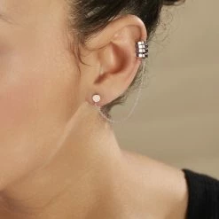 Histoire D'Or Bijou D'oreille Unitaire Trina Argent Blanc -Colliers Fantaisie Soldes FAOFBW00XT model0