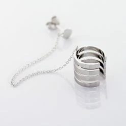 Histoire D'Or Bijou D'oreille Unitaire Trina Argent Blanc -Colliers Fantaisie Soldes FAOFBW00XT view2