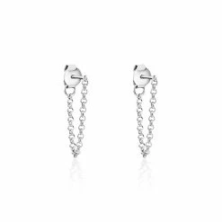 Histoire D'Or Boucles D'oreilles Pendantes Argent Leent