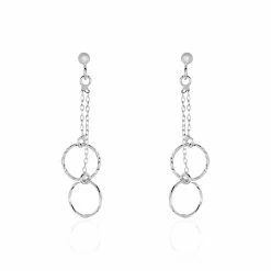 Histoire D'Or Boucles D'oreilles Pendantes Noemia Argent Blanc