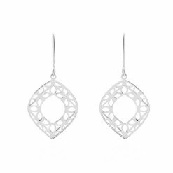 Histoire D'Or Boucles D'oreilles Pendantes Maurizia Argent Blanc