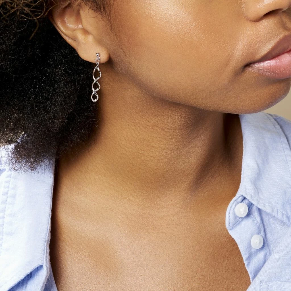 Histoire D'Or Boucles D'oreilles Pendantes Jolanda Argent Blanc 4 Histoire D'Or Boucles D'oreilles Pendantes Jolanda Argent Blanc – Image 4