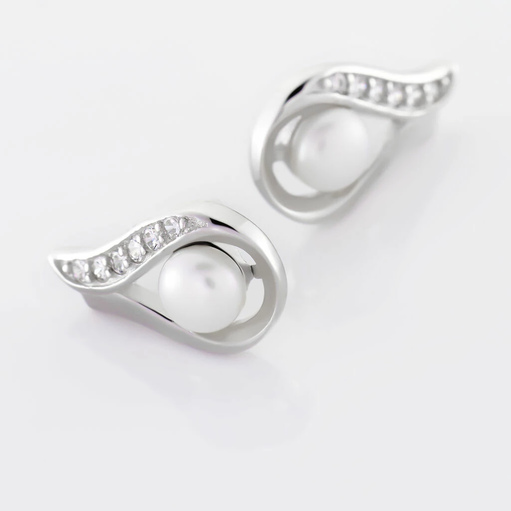 Histoire D'Or Boucles D'oreilles Puces Marie-magdeleine Argent Perle D'imitation 3 Histoire D'Or Boucles D'oreilles Puces Marie-magdeleine Argent Perle D'imitation – Image 3