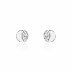 Histoire D'Or Boucles D'oreilles Puces Argent Blanc Haile Oxydes De Zirconium