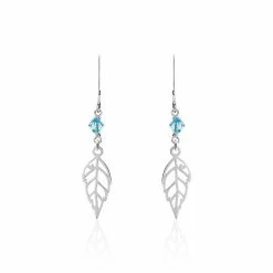 Histoire D'Or Boucles D'oreilles Pendantes Angelika Argent Blanc Pierre De Synthese