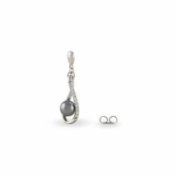 Histoire D'Or Boucles D'oreilles Pendantes Alexya Argent Perle D'imitation Et Oxyde -Colliers Fantaisie Soldes FAOFBXG004 view2