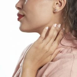 Histoire D'Or Boucles D'oreilles Puces Pavel Argent Blanc Oxyde De Zirconium -Colliers Fantaisie Soldes FAOFBZB184 model0