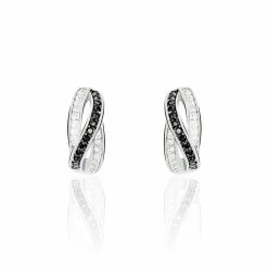 Histoire D'Or Boucles D'oreilles Puces Bethany Argent Blanc Oxyde De Zirconium