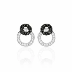 Histoire D'Or Boucles D'oreilles Puces Diana Argent Blanc Oxyde De Zirconium