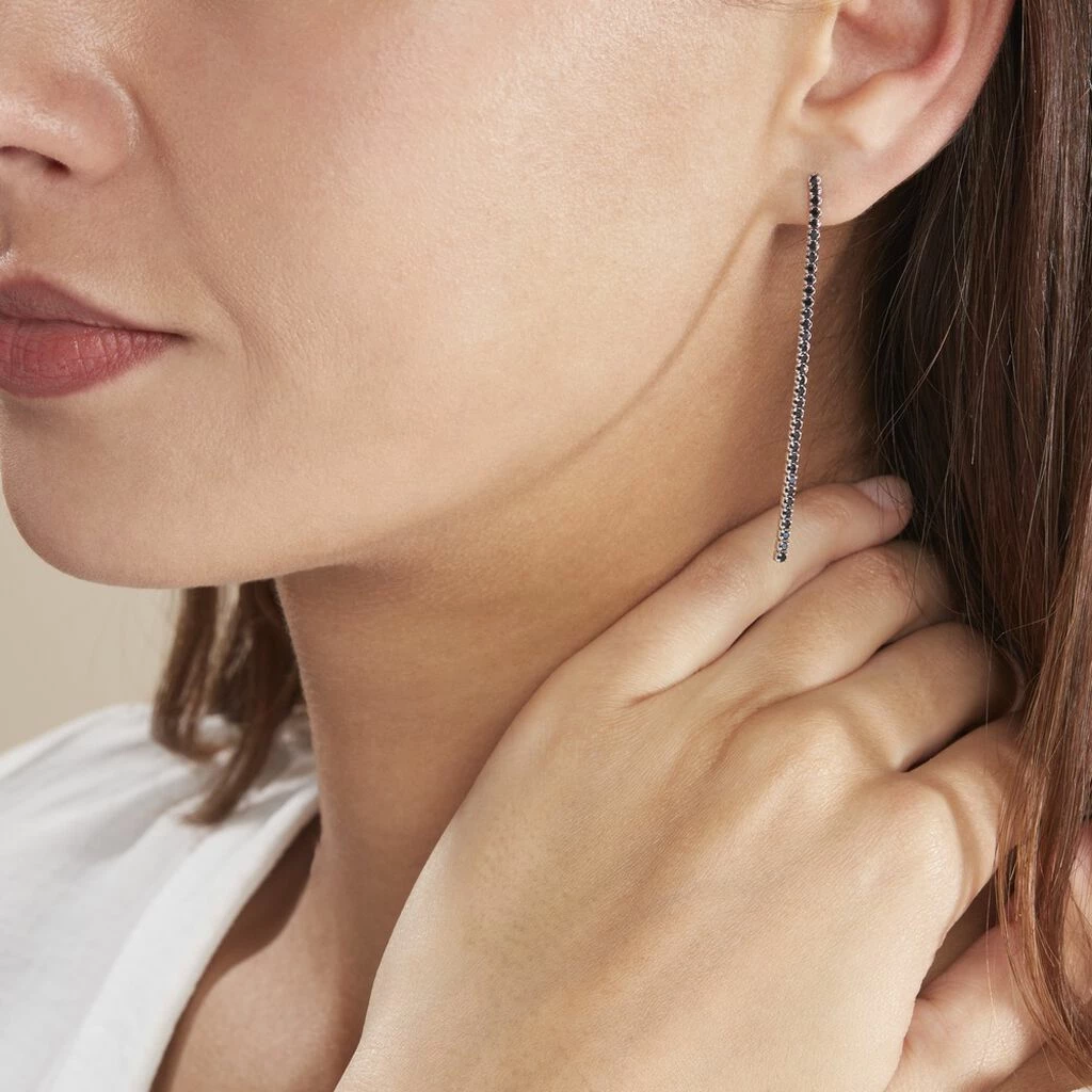 Histoire D'Or Boucles D'oreilles Pendantes Lou-anne Argent Blanc Oxyde Noir 4 Histoire D'Or Boucles D'oreilles Pendantes Lou-anne Argent Blanc Oxyde Noir – Image 4