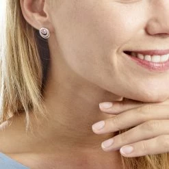 Histoire D'Or Boucles D'oreilles Puces Melvyn Argent Blanc Oxyde De Zirconium -Colliers Fantaisie Soldes FAOFBZS055 model0