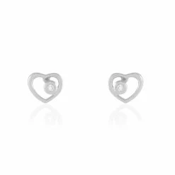Histoire D'Or Boucles D'oreilles Puces Ashley Argent Blanc Oxyde De Zirconium