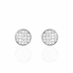 Histoire D'Or Boucles D'oreilles Puces Yesim Argent Blanc Oxyde De Zirconium