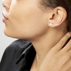 Histoire D'Or Boucles D'oreilles Puces Yesim Argent Blanc Oxyde De Zirconium -Colliers Fantaisie Soldes FAOFBZW07V model1