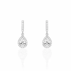 Histoire D'Or Boucles D'oreilles Pendantes Briony Argent Blanc Oxyde De Zirconium