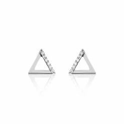 Histoire D'Or Boucles D'oreilles Puces Lorena Argent Blanc Oxyde De Zirconium