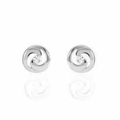 Histoire D'Or Boucles D'oreilles Puces Anne-andree Argent Blanc Oxyde De Zirconium