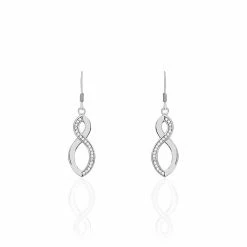 Histoire D'Or Boucles D'oreilles Pendantes Odile Argent Blanc Oxyde De Zirconium