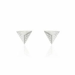Histoire D'Or Boucles D'oreilles Puces Cleofa Argent Blanc Oxyde De Zirconium