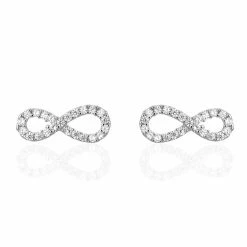 Histoire D'Or Boucles D'oreilles Puces Clélia Argent Blanc Oxyde De Zirconium