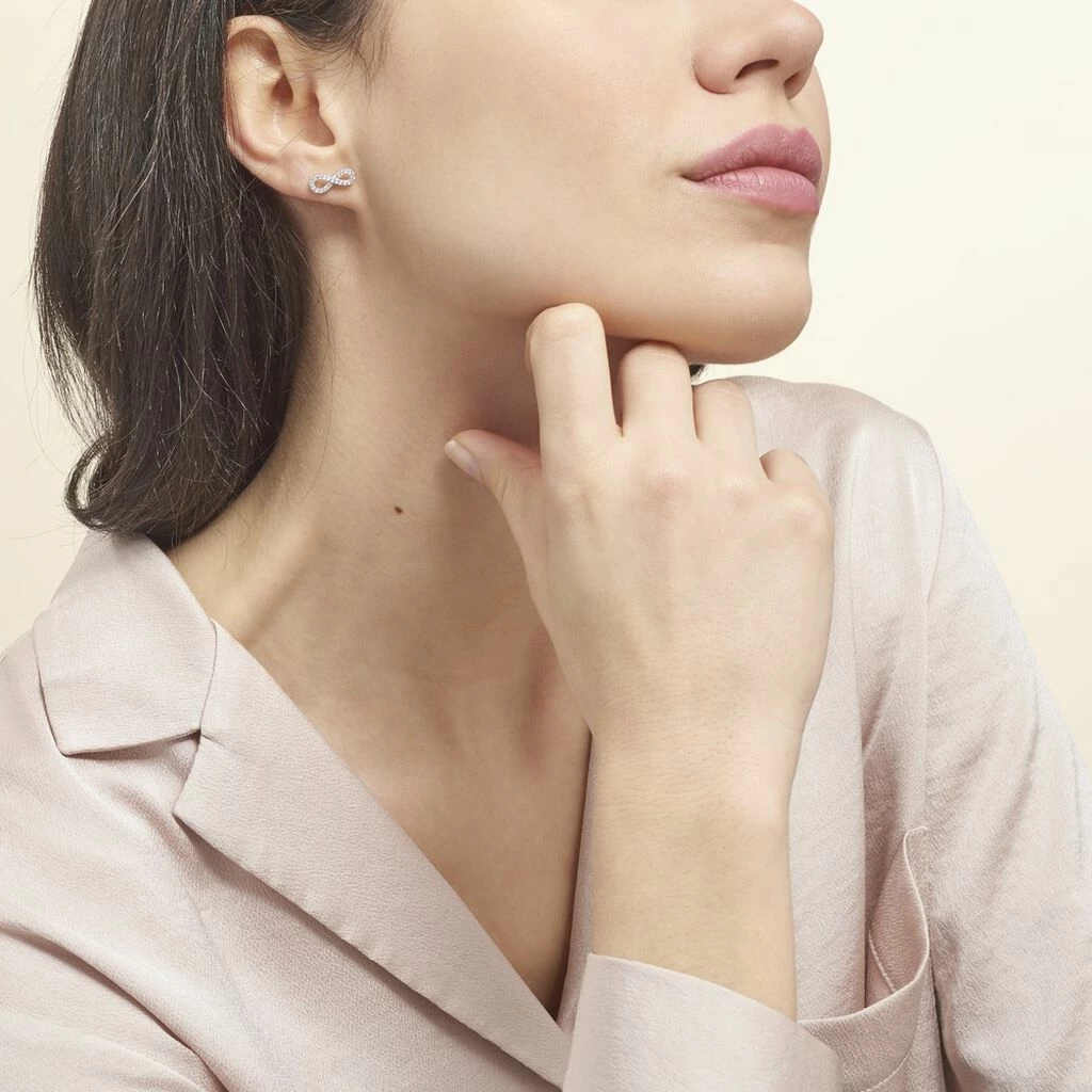 Histoire D'Or Boucles D'oreilles Puces Clélia Argent Blanc Oxyde De Zirconium 4 Histoire D'Or Boucles D'oreilles Puces Clélia Argent Blanc Oxyde De Zirconium – Image 4