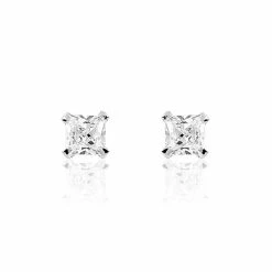 Histoire D'Or Boucles D'oreilles Puces Carre Argent Blanc Oxyde De Zirconium