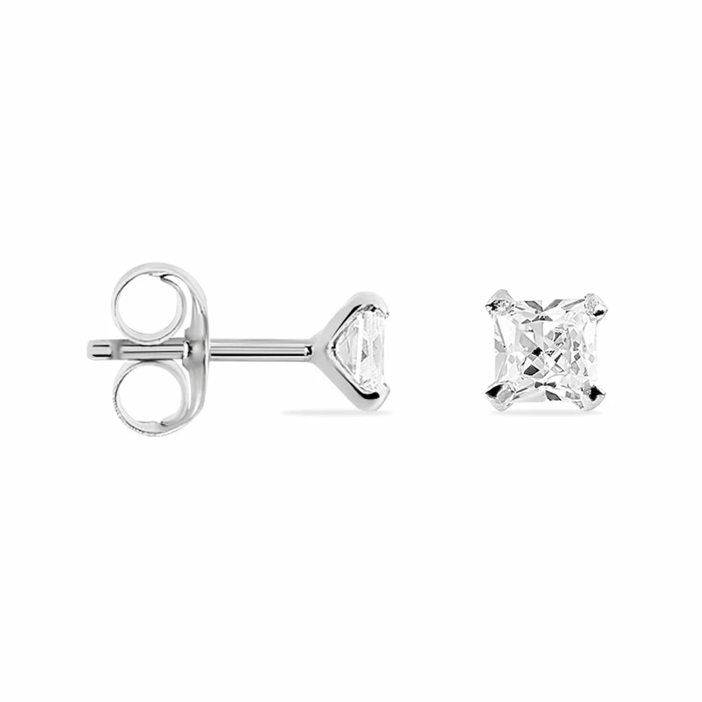 Histoire D'Or Boucles D'oreilles Puces Carre Argent Blanc Oxyde De Zirconium 2 Histoire D'Or Boucles D'oreilles Puces Carre Argent Blanc Oxyde De Zirconium – Image 2