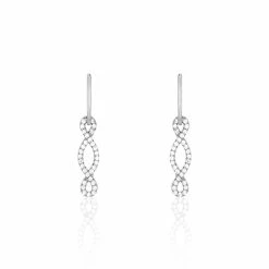 Histoire D'Or Boucles D'oreilles Pendantes Carla Argent Blanc Oxyde De Zirconium