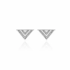 Histoire D'Or Boucles D'oreilles Puces Clarrie Argent Blanc Oxyde De Zirconium