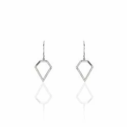 Histoire D'Or Boucles D'oreilles Pendantes Meridith Argent Blanc Oxyde De Zirconium