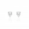 Histoire D'Or Boucles D'oreilles Puces Glorya Argent Blanc Oxyde De Zirconium