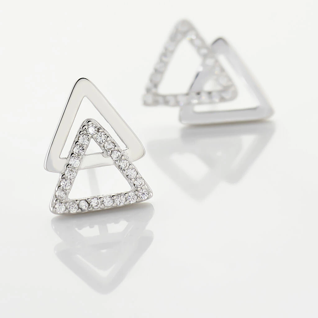 Histoire D'Or Boucles D'oreilles Puces Glorya Argent Blanc Oxyde De Zirconium 3 Histoire D'Or Boucles D'oreilles Puces Glorya Argent Blanc Oxyde De Zirconium – Image 3