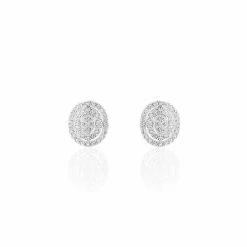 Histoire D'Or Boucles D'oreilles Puces Fidjy Argent Blanc Oxyde De Zirconium