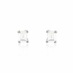 Histoire D'Or Boucles D'oreilles Puces Mathilda Argent Blanc Oxyde De Zirconium