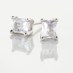 Histoire D'Or Boucles D'oreilles Puces Mathilda Argent Blanc Oxyde De Zirconium -Colliers Fantaisie Soldes FAOFBZW0YQ view2