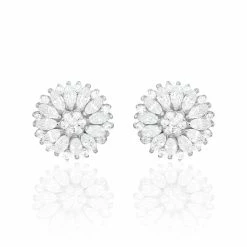 Histoire D'Or Boucles D'oreilles Puces Hyelana Argent Blanc Oxyde De Zirconium