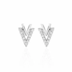 Histoire D'Or Boucles D'oreilles Puces Guenolee Argent Blanc Oxyde De Zirconium