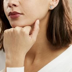 Histoire D'Or Boucles D'oreilles Puces Guenolee Argent Blanc Oxyde De Zirconium -Colliers Fantaisie Soldes FAOFBZW12N model0