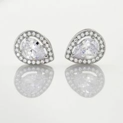 Histoire D'Or Boucles D'oreilles Puces Pilar Argent Blanc Oxyde De Zirconium -Colliers Fantaisie Soldes FAOFBZW12O view2