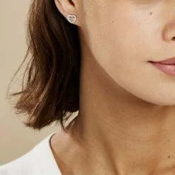 Histoire D'Or Boucles D'oreilles Puces Delicata Argent Blanc Oxyde De Zirconium -Colliers Fantaisie Soldes FAOFBZW12W model0