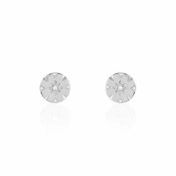 Histoire D'Or Boucles D'oreilles Puces Erinna Argent Blanc Oxyde De Zirconium