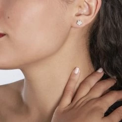 Histoire D'Or Boucles D'oreilles Puces Anne-charlotte Argent Oxyde De Zirconium -Colliers Fantaisie Soldes FAOFBZW1GI model0