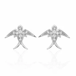 Histoire D'Or Boucles D'oreilles Puces Janea Argent Blanc Oxyde De Zirconium